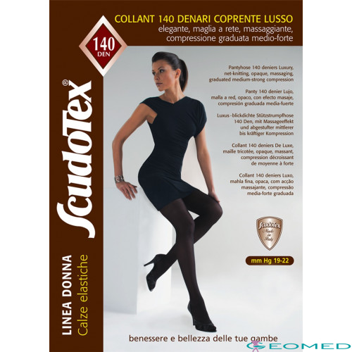594 Колготки компрессионные Scudotex (19-22mmHg) 140 den коричневые плотные